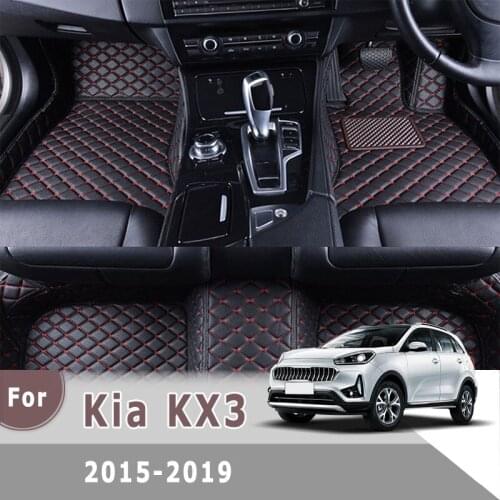 RHD Carpets For Kia KX3 2019 2018 2017 2016 2015 Car Floor Mats Artificial Leather Custom Foot Pads Auto Interior Accessories