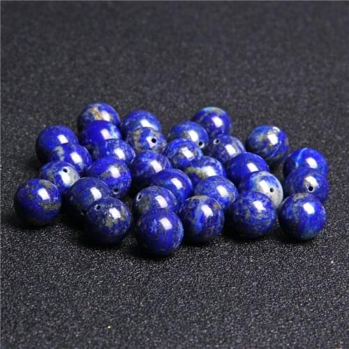 4-12mm Lapis Lazuli Stone Round Beads Smooth Blue Agates Natural Gems Beads For Necklace Bracelets Jewelry Making DIY 15" Strand