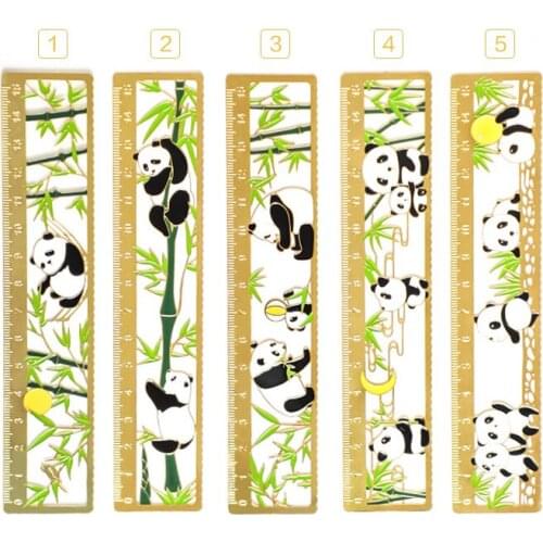 Brass Chinese Style Scale Bookmark with Metal Hollow Straight Ruler Innovative Lettering Gifts for Classmates GDeals