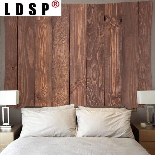LDSP Retro wooden Board Pattern Tapestry Psychedelic Wall Hanging Hippie Wood Series Carpet Polyester Living Room Home Decor