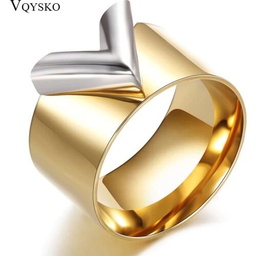 Fashion Famous Brand Women Ring Jewelry Double Color Gold Anillos Mujer Femmel Titanium Steel High Polished Luxury