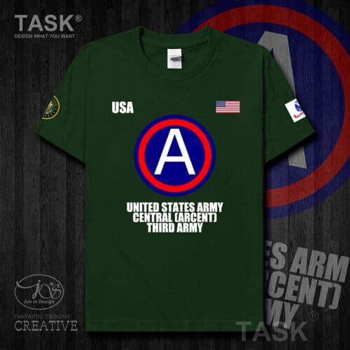 US Army Central ARCENT Third Army t-shirt Short sleeve Solid clothes mens t shirt new Fashion country Tactical Military Casual