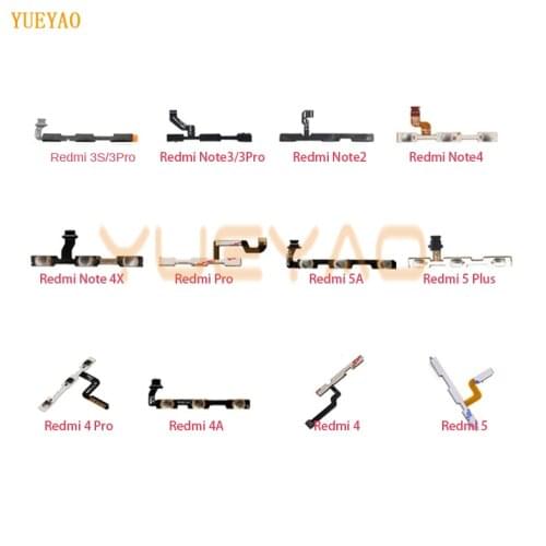 New Power Volume Button Switch On Off Button Flex Cable For Xiaomi Redmi 3 3S 3X 4A Note 2 3 4 5 Pro 4X S2 Power Flex Cable