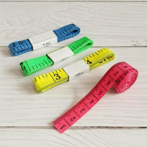 Flat 150cm/60" Body Measuring Ruler Sewing Tailor Tape Measure Soft Flat Sewing Ruler Meter Sewing Measuring Tape Random