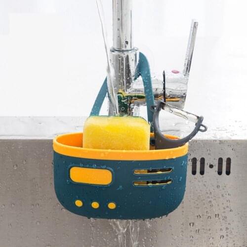 New Drain Basket Hanging Moistureproof Plastic Cement Kitchen Sucking Disc Sink Basket for Home Kitchen Organizer Wholesale