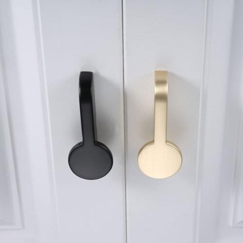 Simple Style Knob Modern design Drop Handle with screws Zinc Alloy Round head Black/Golden Cupboard Drawer Furniture Hardware