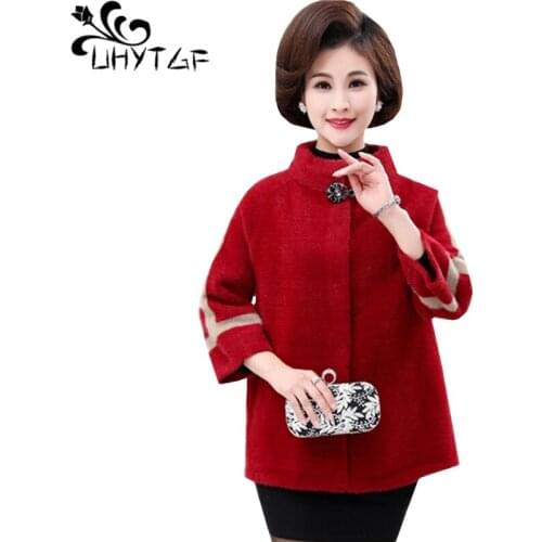 UHYTGF Autumn Winter fur coat womens fashion cashmere short tops jacket quality Mink cashmere fur jacket Plus size outerwear 609