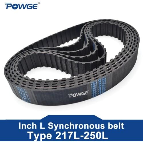 POWGE Trapezoid L Timing belt C=203/206/210/214/217 Width 050/12.7mm 075/19.1mm 25.4mm Synchronous Belt 203L 206L 210L 214L 217L