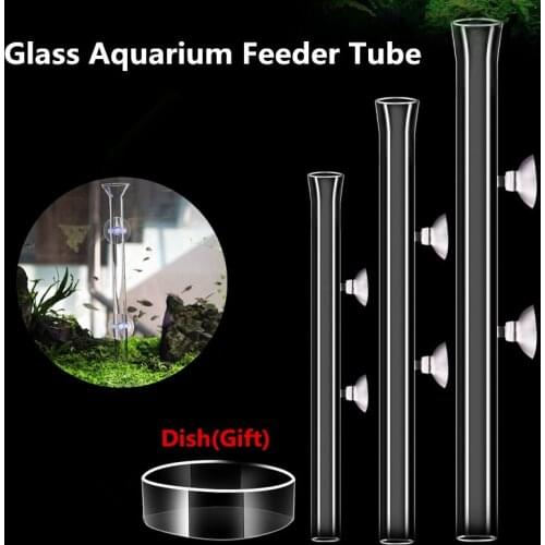 Glass 6 Size Fish Tank Shrimp Feeding Tube Dish Cup Shrimp Snail Fish Food Dispenser Feeder Aquarium Accessories