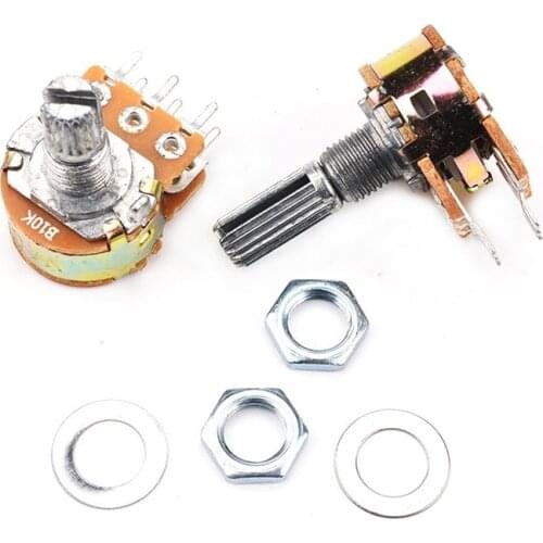 2Pcs WH148 1K 2K 5K 10K 20K 50K 100K 500K Shaft Amplifier Dual Stereo Potentiometer B1K B2K B5K B10K B20K B50K B500K 6Pin 15mm
