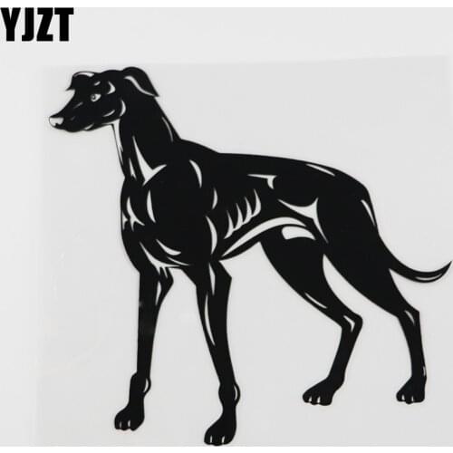 YJZT 16.5CMX15.5CM Waterproof Greyhound Racing Dog Decal Vinyl Car Sticker Black/Silver 8A-0031