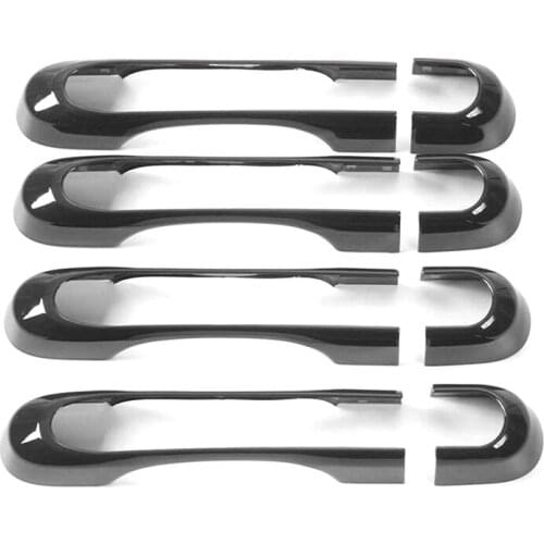 Exterior Door Handle Cover Inserts Trim Accessories for Jeep Renegade 2016 2017 2018 2019 2020 (Black)