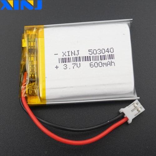 XINJ 3.7V 600mAh LiPo Polymer Battery cell 503040 2pin JST 2.0mm plug For GPS Sat Nav Camera Driving recorder bluetooth speaker