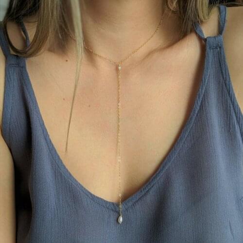 Y Necklace Pearl Necklace Handmade Jewelry Choker 925 Silver Gold Filled Pendants Collier Femme Kolye Collares Necklace