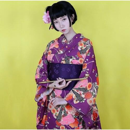 Japanese Yukata Kimono Haori Obi Costume Geisha Cosplay Asian Dress Kimono Japones Traditional Japanese Kimonos FF2216