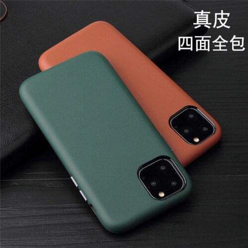 Genuine Leather Back Cover for iPhone 11 Pro Max XS Max XR X Business Pouch Pocket Case for iPhone Popular Color Midnight Green