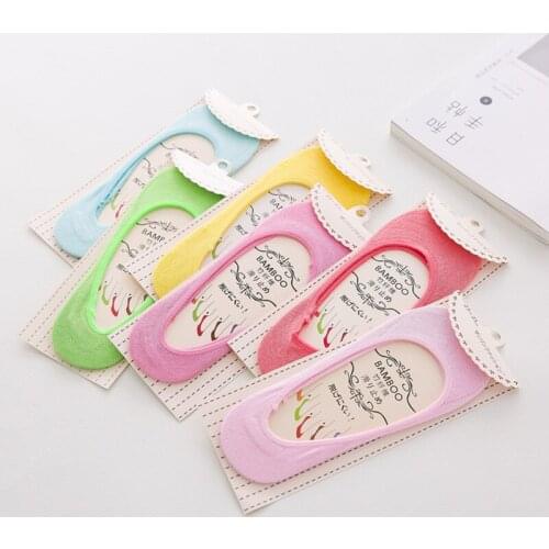 ZDL-224 Women Invisible Summer Non-Slip Silicone Cotton Bamboo Fiber Compression Socks 10 Pairs