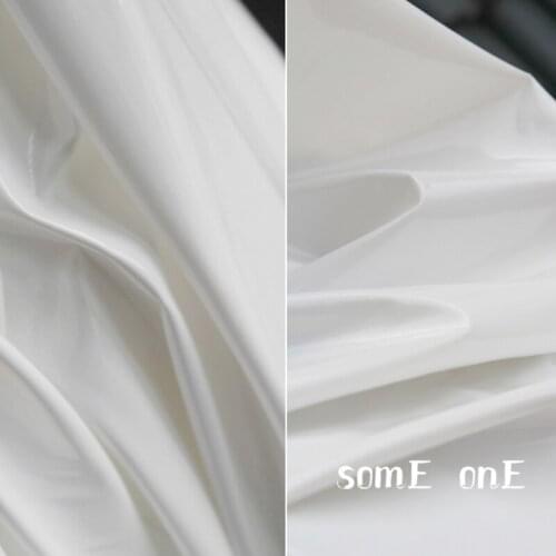 Mirror Shiny Patent Leather White Waterproof DIY Patches Cosplay Decor Props Bags Stage Coat Dress Fashion Designer Fabric