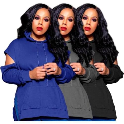 Womens Spring New Open-Cut Arm Loose Hooded Casual Jacket Coat