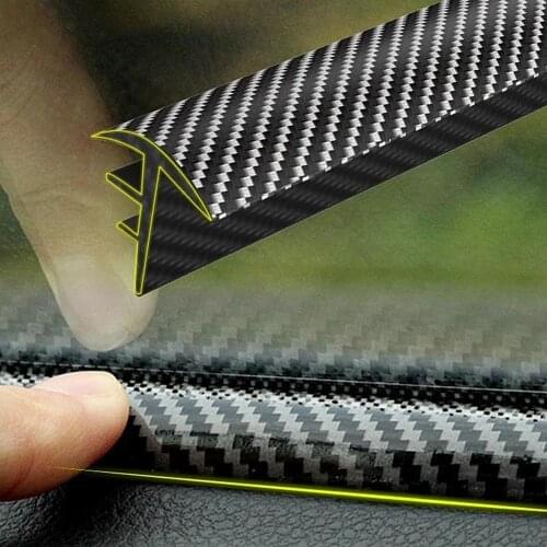 Universal Rubber Auto Dashboard Dust Proof Seal Sealing Strip Stickers 1.6M Carbon Fiber Filling Sealing Strip Car Dashboard Gap