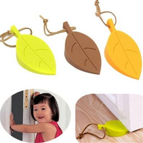 Home Decor Security Card Hanging Door Stopper Silicone Door Stop Safety Baby 1 Pcs Home Improvements Cute Cartoon Leaf Style