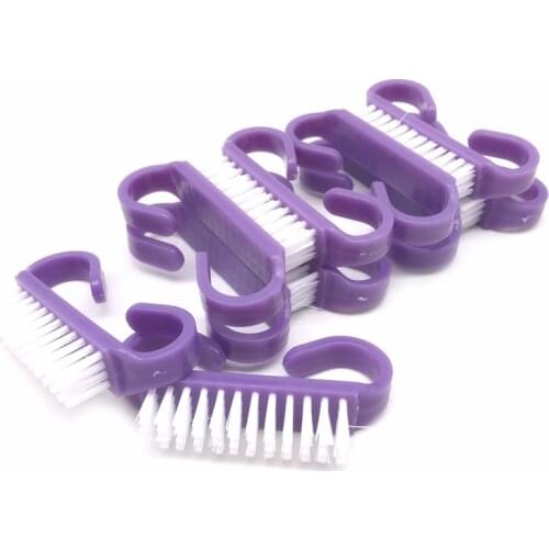 100pcs Nail Cleaning Brush Nail Care Dust Clean Handle Scrubbing Brush Tools File Manicure Pedicure Brushes Small Angle Manicure