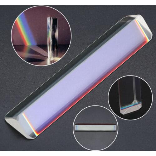 15x15x87mm Dreiecksprisma Optisches Prisma Glasphysik Lehre Brechungsspektrum Regenbogen Kinder Student Geschenk