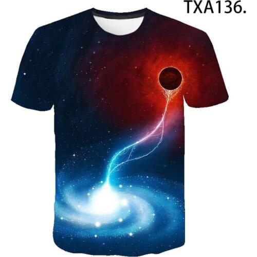 2021 3D Printed T-shirt Space Galaxy Planet Universe Mens Ladies Kids Star 3D Printed Cool Tops Boys Girls Fashion Streetwear