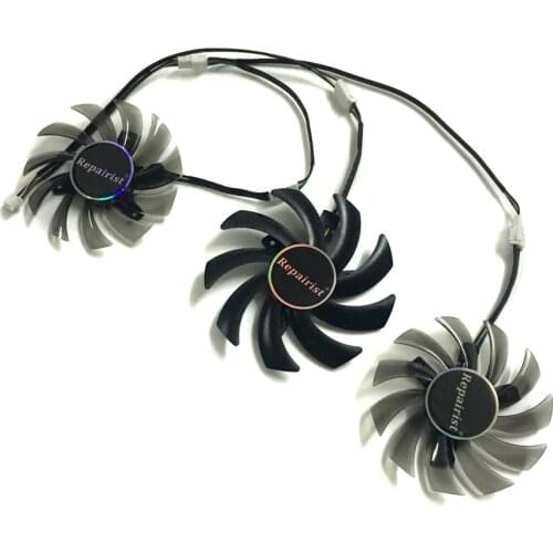 3pcs/lset R9 270X/370X Video Cards GPU Cooler Fan For Dataland Powercolor DEVIL R9 270X R9-370X Graphics Card As Replacement