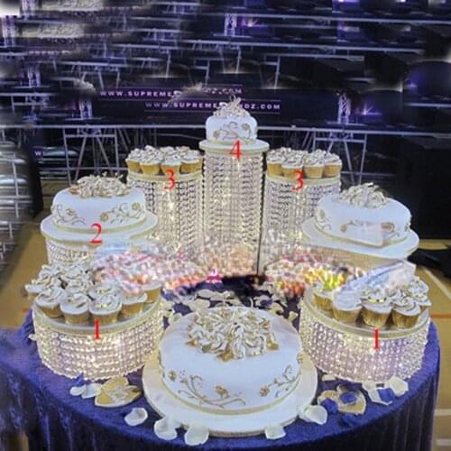 7pcs/set Wedding Master table decoration Crystal transparent Cake holder group Birthday acrylic cake stand for party