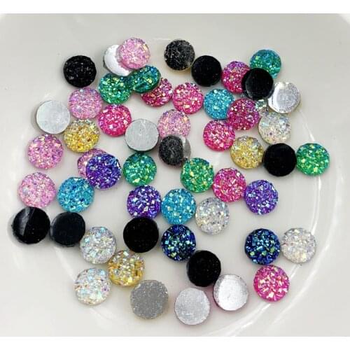 Round ore face resin flat back DIY jewelry making accessories nail art decor 8mm/10mm/12mm 18 colors to choose from