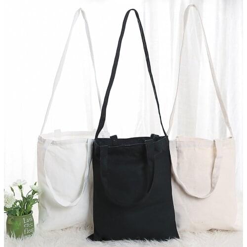 White Canvas Bags Women Men Reusable Clothing Shopping Bags Large Folding Tote Unisex Diy Design Eco Foldable Cotton Bags