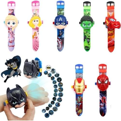 Marvel Legends Cartoon Children 3D Projection Watch Disney Avengers Superhero Spiderman Iron Man Digital Watches Kids Watch Toys