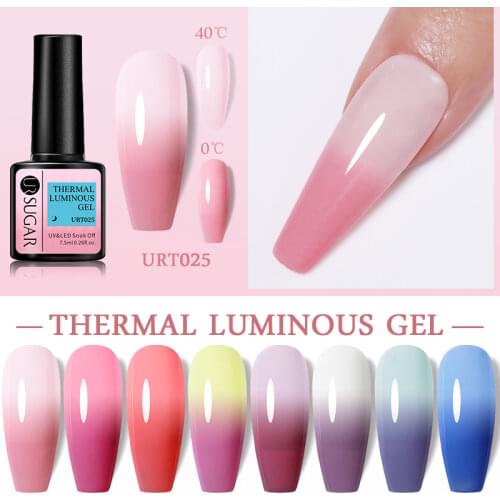 UR SUGAR Color Changing Gel Nail Polish 7.5ml Pink Semi Permanent UV LED Vernis Thermal Nail Art Gel Polish All For Manicure
