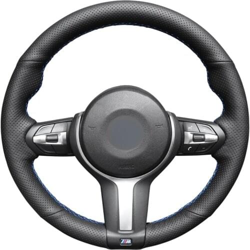Black Artificial Leather Car Steering Wheel Cover for BMW F87 M2 F80 M3 F82 M4 M5 F12 F13 M6 X5 M F86 X6 M F33 F30 M Sport