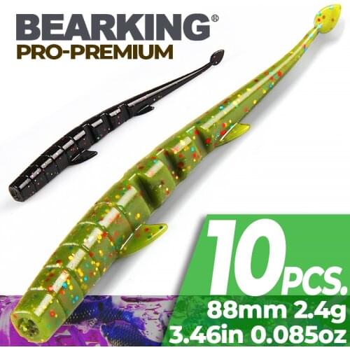 BEARKING 88mm 2.4g Artificial Baits Wobblers Soft Lures Shad Carp Silicone Fishing Soft Baits Tackle