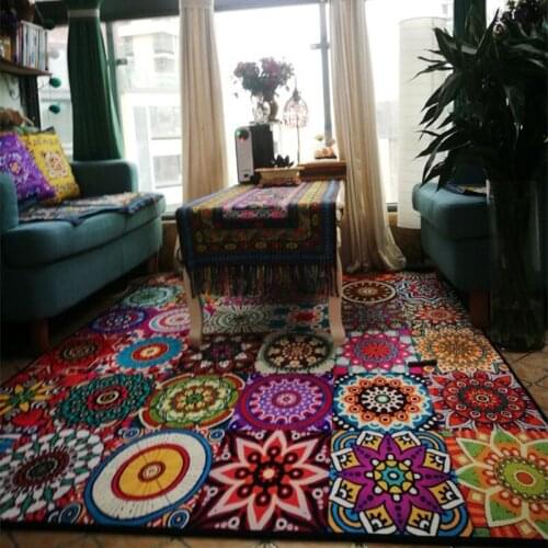 Living Room Carpet Bedroom Decorative Carpet Retro Coffee Table Sofa Floor Mat Large Floor Design Doormat Study Room Floor S