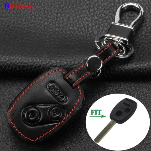 Bilchave 3 Buttons Remote leather Case Cover Fob For Honda CRV Accord City Civic Odyssey HRV Insight Pilot Jazz Ridgeline Holda