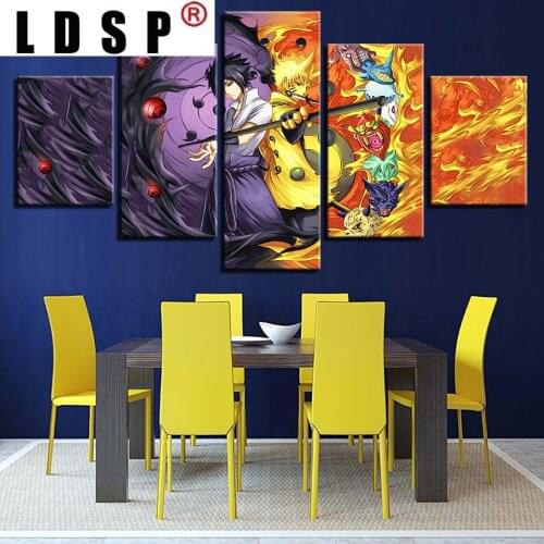 LDSP 5 Panel Movie Ninja Framework Art Pictures Modular Painting Printed Canvas Wall Poster Modern Living Room Home Decoration