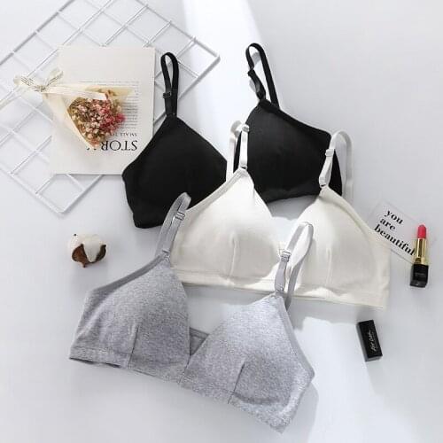Hot sale triangle cup girl bra underwear soft with chest pad students wrapped chest tube top teenage girls clothing