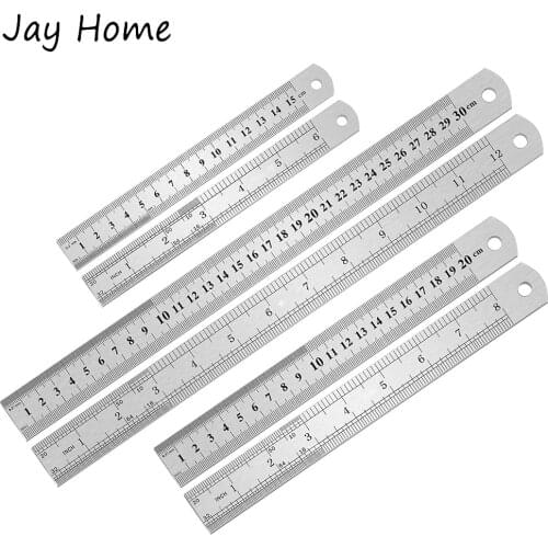 1/3PCS Stainless Steel Ruler Double-sided Centimeter inch Sewing Ruler 6 8 12 inch Straight Measuring Ruler for Sewing Drawing