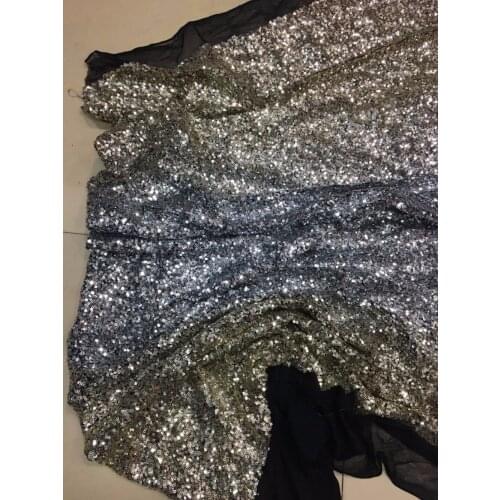 Newest arrival Beautiful French Sequins lace fabric Fashionable SYJ-1124 bright African lace fabric