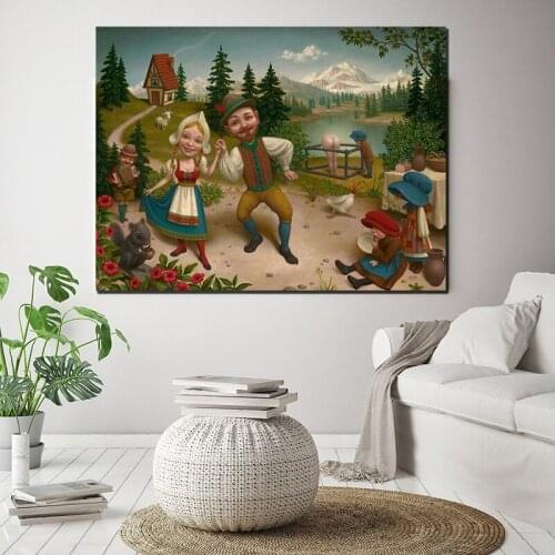 Marion Peck: Ladies and Clowns Wallpaper Wall Art Canvas Poster And Painting Decorative Picture For Office Bedroom Home Decor HD