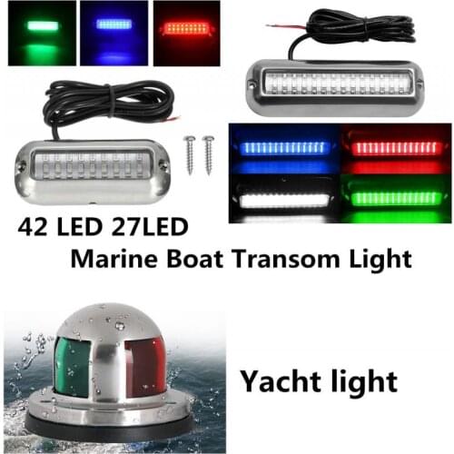 1/2pcs Underwater Fishing Light 27/42 LED Yacht Signal Light 12V Water Landscape Lighting Marine Boat Transom Night Light