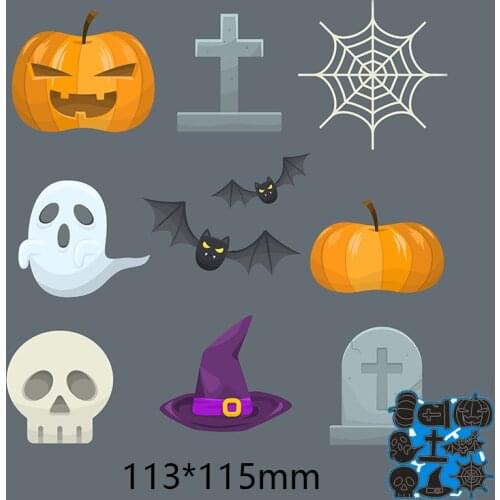 113*115mm HALLOWEEN Metal Cutting Dies and Stamps Stencil for DIY Scrapbooking Photo Album Embossing Paper Card