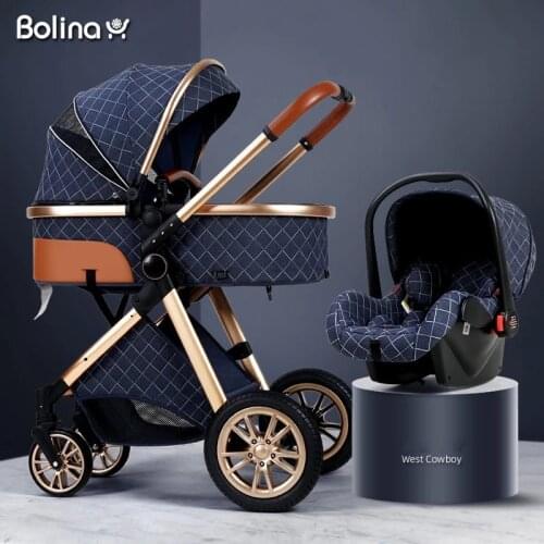 Bolina 3 in 1 Baby Stroller High Landscape Carriage Light Newborn Pram Shock Proof Two Way 2 in 1 Kid Car Baby Comfort 2021