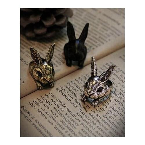 Drop shipping-3D Retro Big Head Rabbit Ring