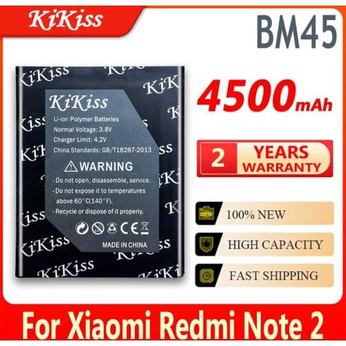 For XIAO MI BM45 Replacement Battery for Xiaomi Mi Redmi Note 2 Redrice Note2 Phone Batteries BM 45 BM-45 4500mAh