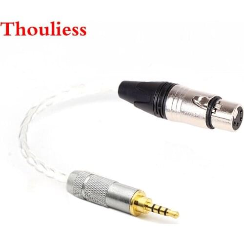 Thouliess HIFI 7n OCC Single-Crystal Sivler 2.5mm TRRS Balanced Male to 4pin XLR Balanced Female Audio Adapter Connector Cable
