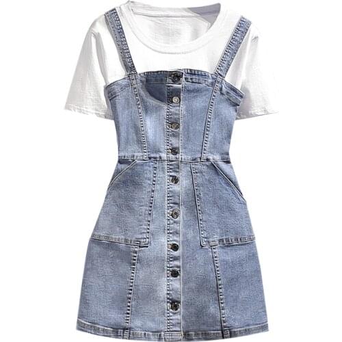 Spring and Summer Fashion Black Elegant Waist Hugging Stretch Dress Womens New Style Western Style Short Denim Braces Dress